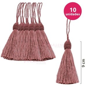 Pingente de seda ou tassel tulipa 9 cm com 10 unidades no pacote