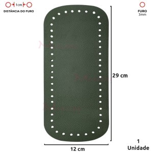 Fundo para bolsa de crochê 12x29cm retangular em couro sintético