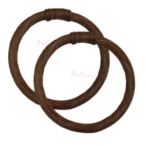 Alça rattan para bolsa redonda 12,5 cm trançada com 1 par