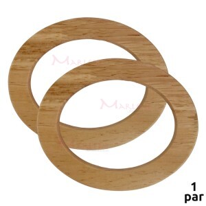 Alça de madeira para bolsa oval 14x12 cm com 1 par