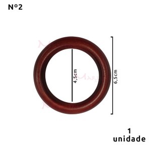 Argola de madeira 45 mm (Tam.2) mogno com 1 unidade