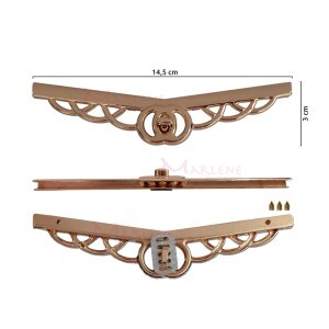 Fecho torniquete para bolsa cor ouro 14,5cm HYSK7026 com 1 unidade