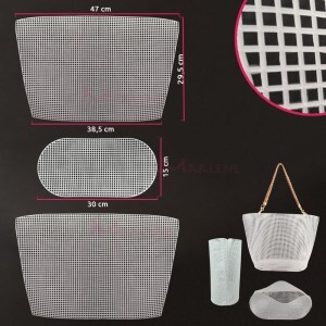 Malha chenille para bolsa com 3 peças 47x29,5cm (Tela plástica)